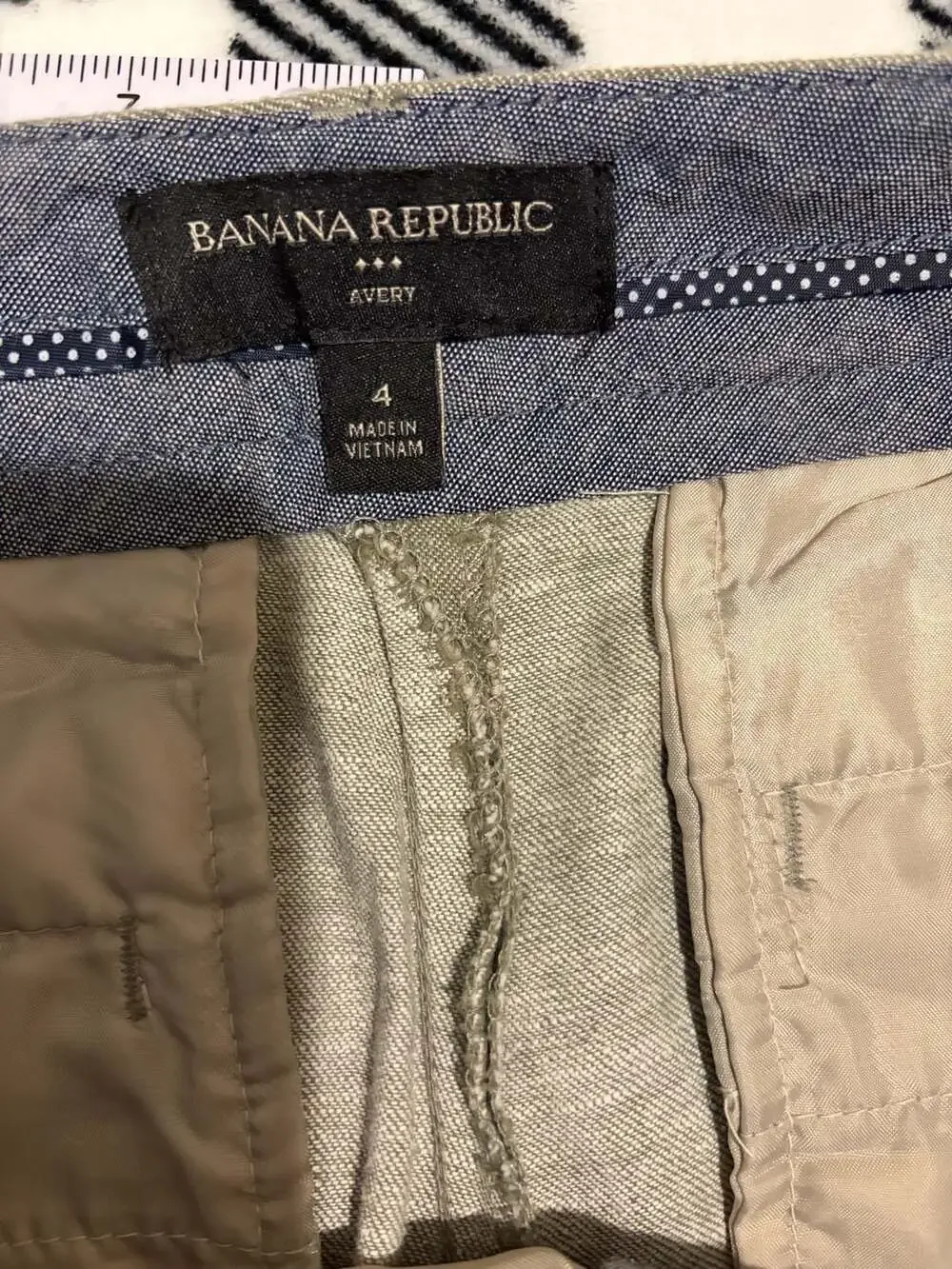 Banana Republic Linen Blend Cropped Straight Leg Business Casual Pants
